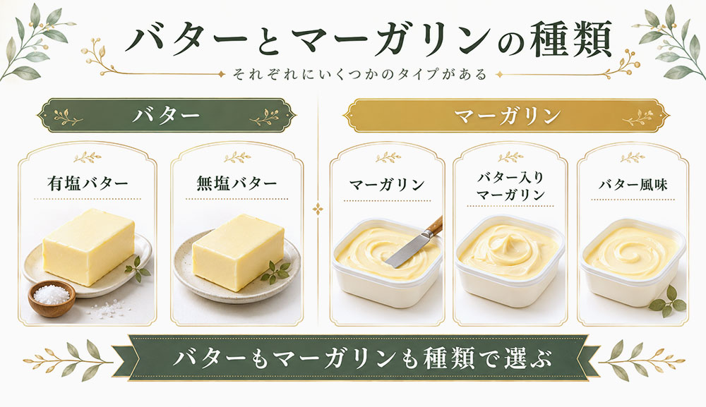 バターとマーガリンの種類