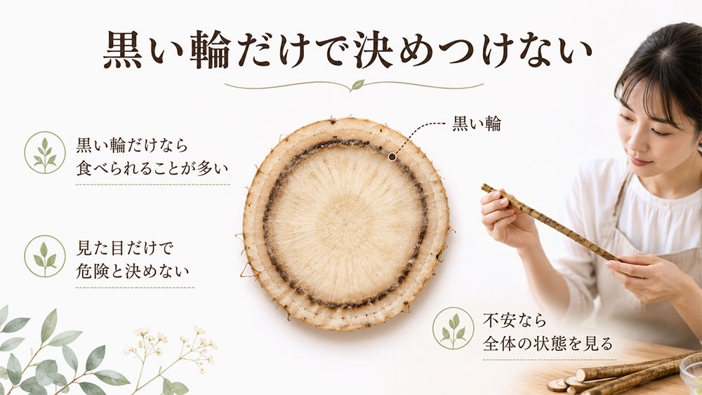 黒い輪だけなら基本的に食べられます