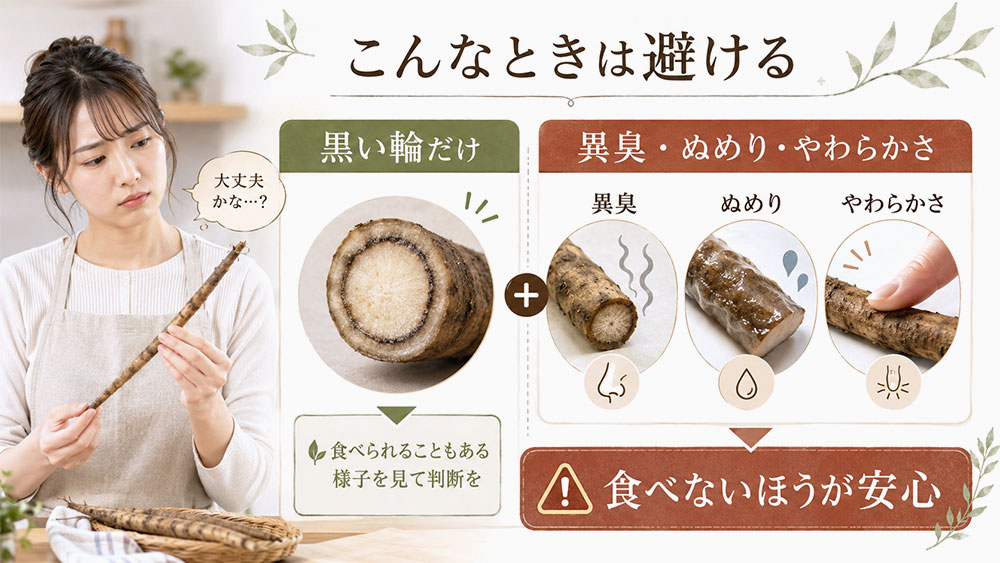 異臭・ぬめり・柔らかさがある場合は食べないほうが安心