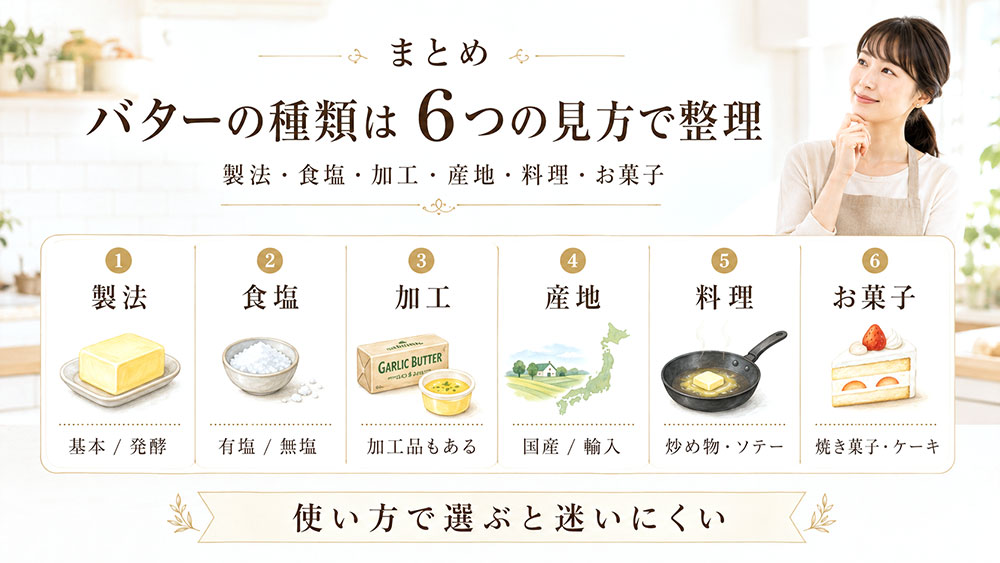 バターの種類と使い分け:まとめ