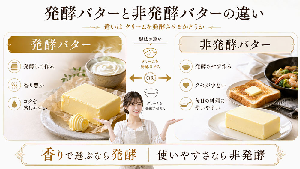 発酵バターと非発酵バターの違い