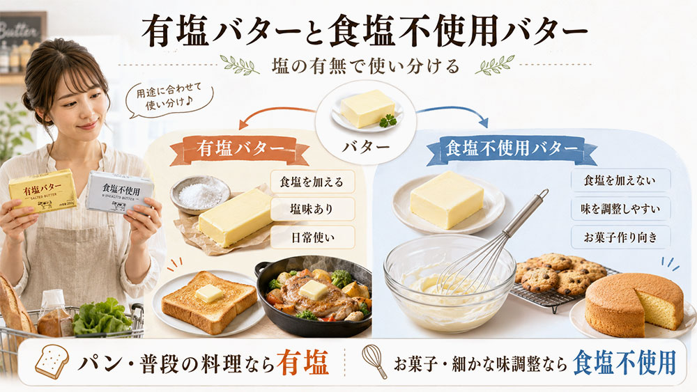 有塩バターと食塩不使用バターの違い