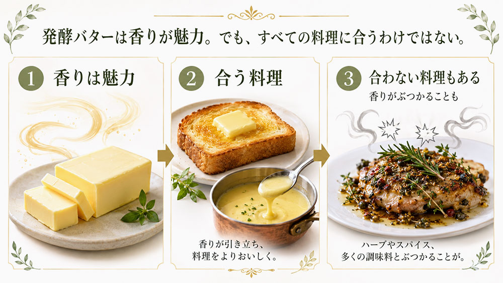 発酵バターはすべての料理に向くわけではない