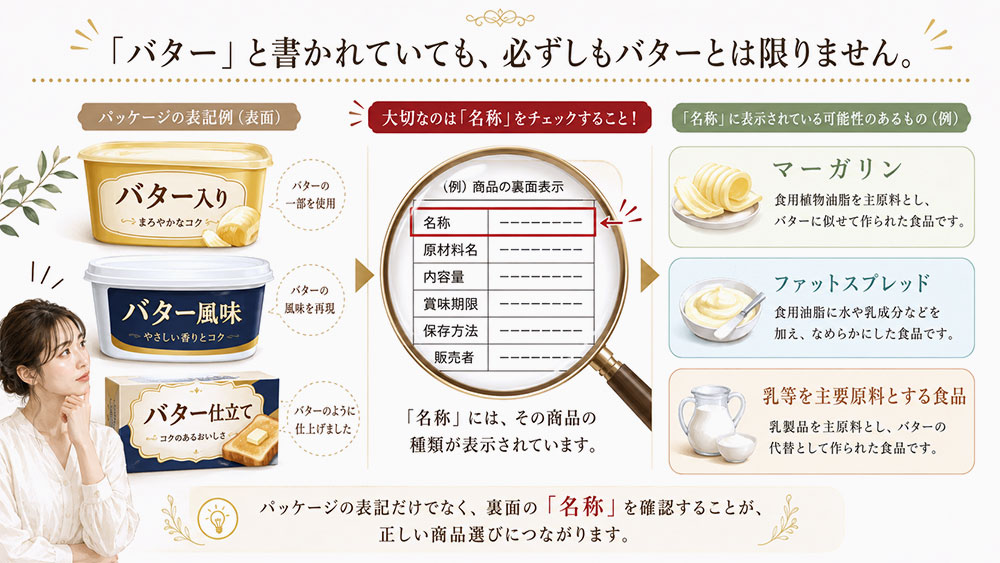 バター入り商品はバターそのものとは限らない