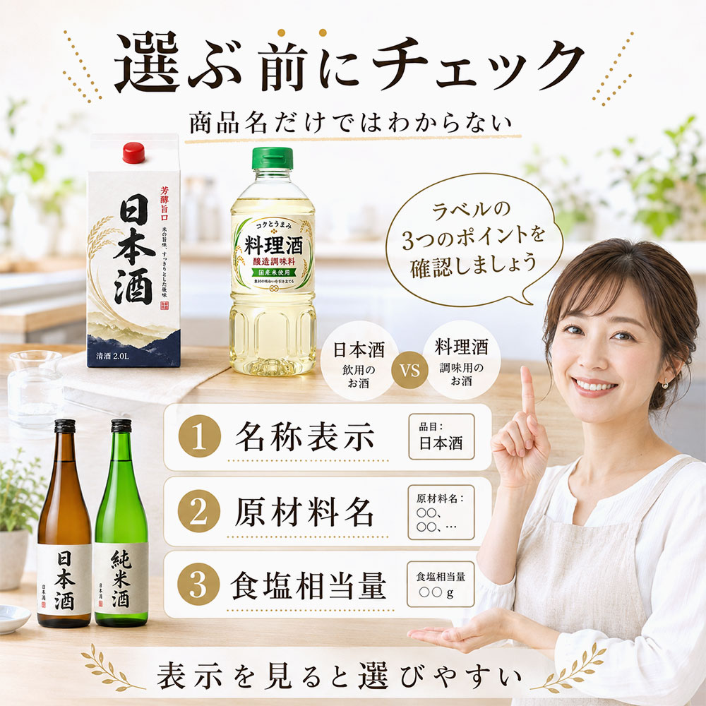 スーパーで失敗しない料理酒と日本酒の選び方