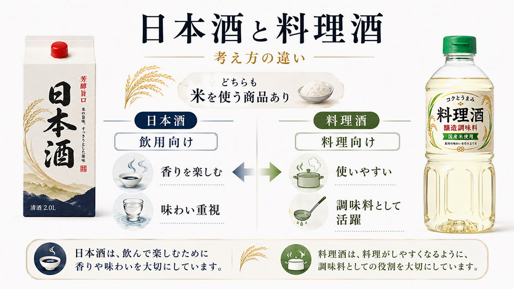 日本酒と料理酒の製造工程の違い