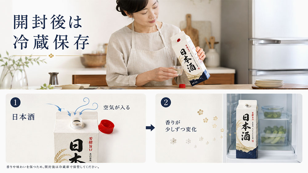 開封後の日本酒は冷蔵保存が安心
