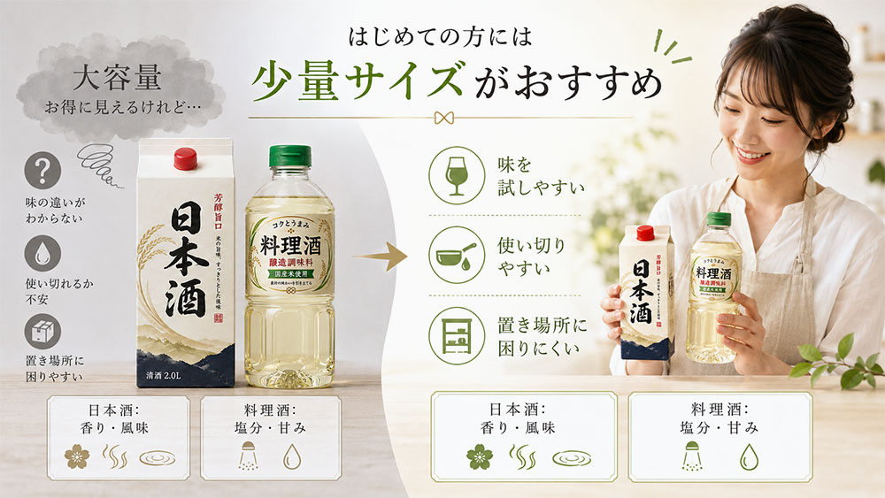 料理初心者は少量サイズから選ぶと失敗しにくい