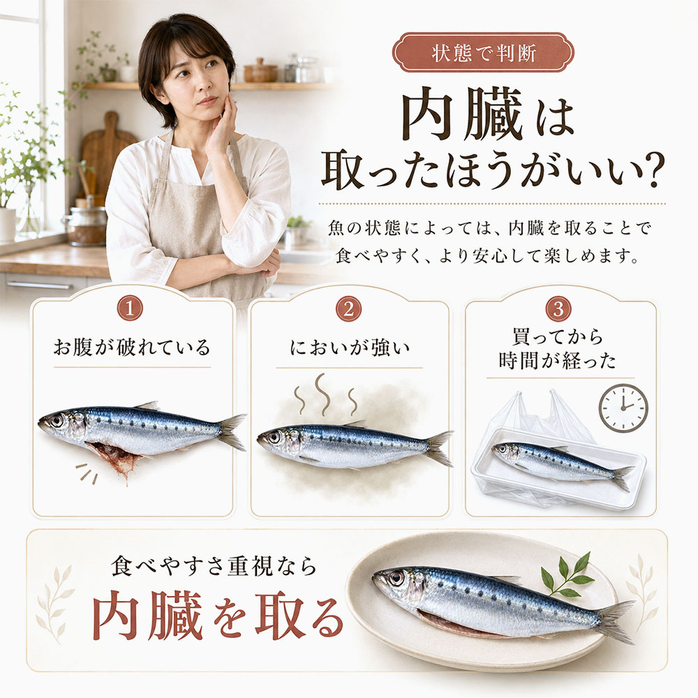 イワシの内臓を食べないほうがよいケース