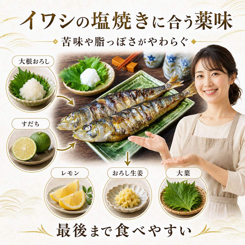 イワシの塩焼きに合う薬味や添え物