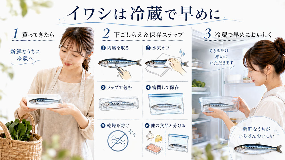 冷蔵するなら内臓を取って早めに食べる