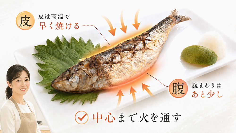 内臓までしっかり火を通す