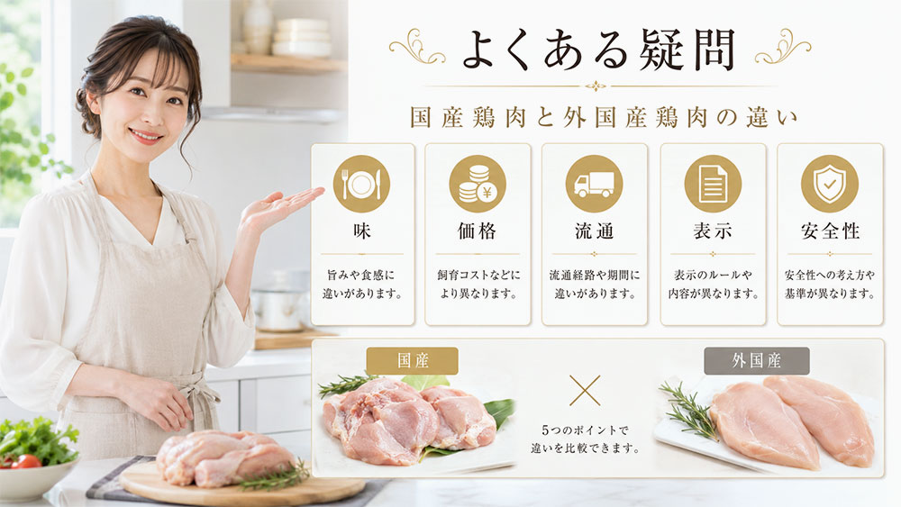 鶏肉の国産と外国産の違いに関するよくある疑問