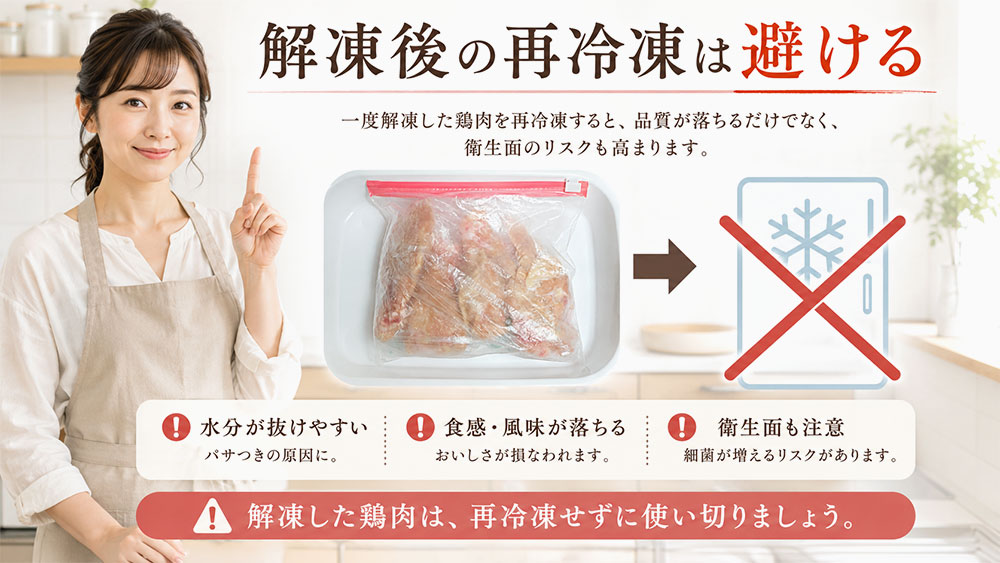 解凍後の再冷凍は避ける