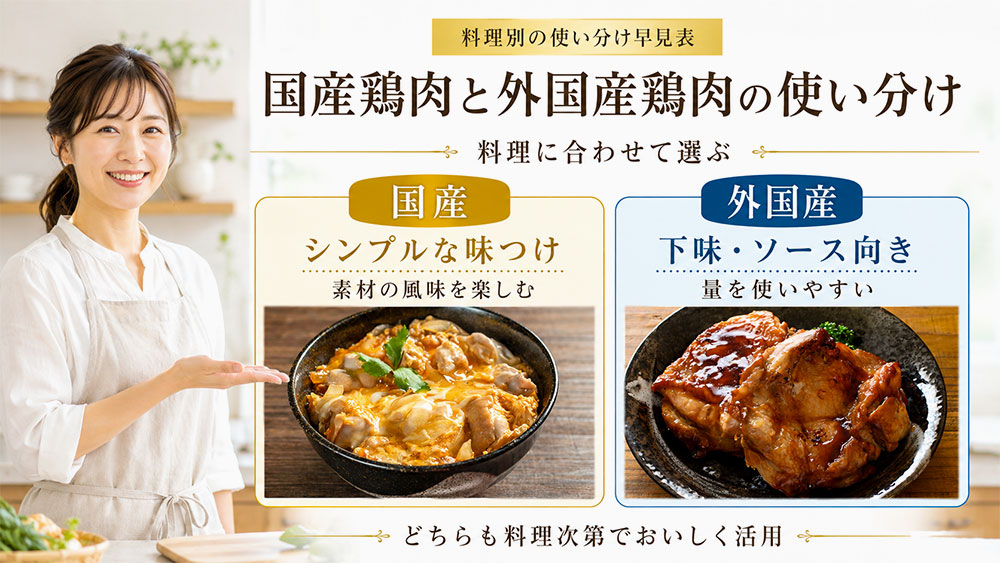 料理別の使い分け早見表