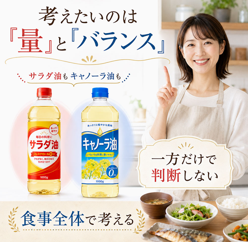 サラダ油とキャノーラ油はどっちが体にいい？