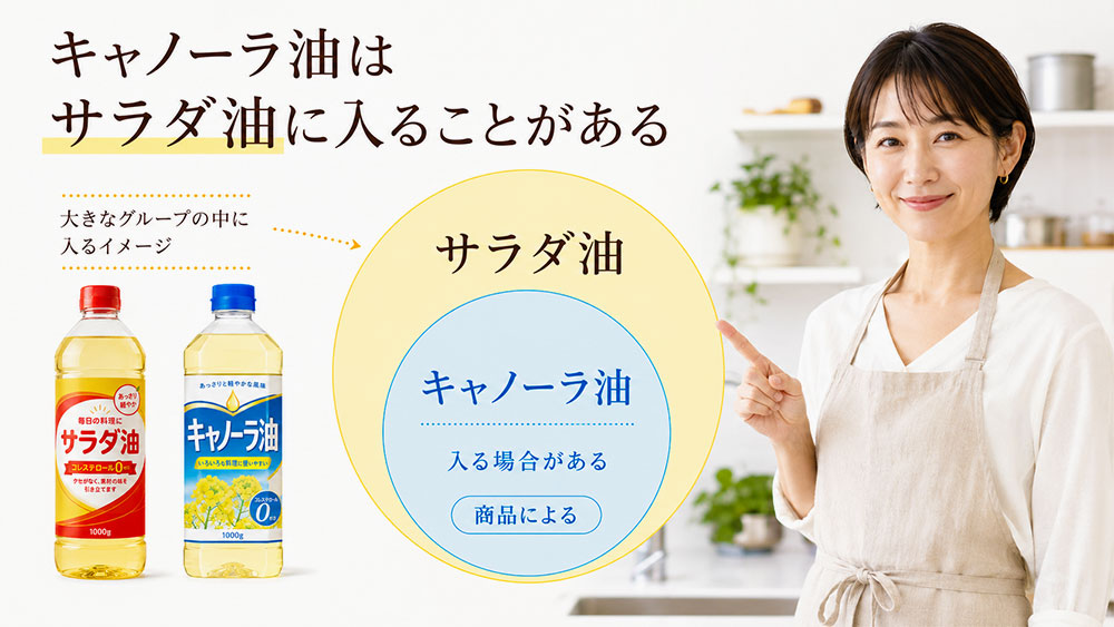 キャノーラ油もサラダ油に含まれる場合がある