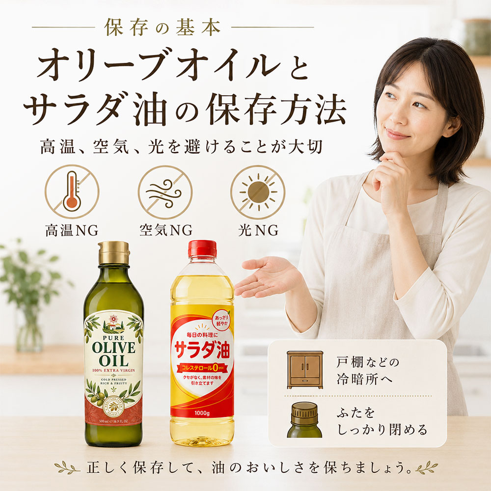 オリーブオイルとサラダ油の保存方法