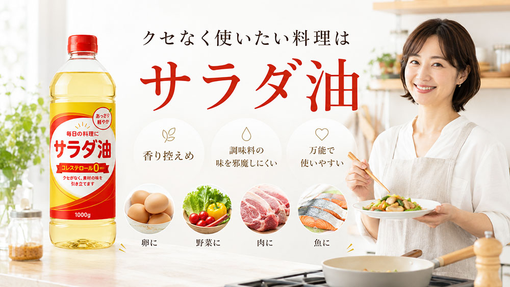 クセなく使いたい料理はサラダ油