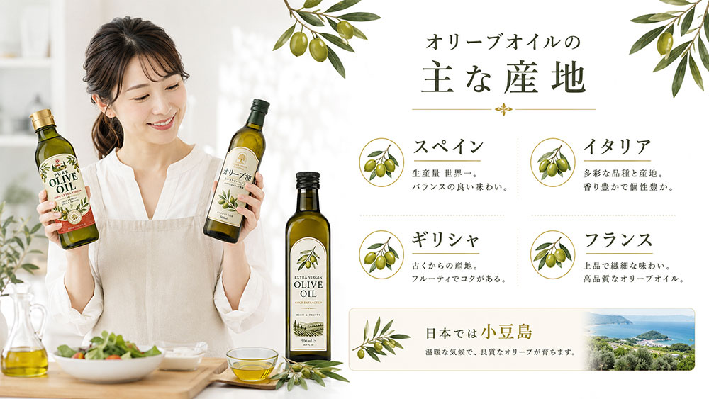 オリーブオイルの主な産地