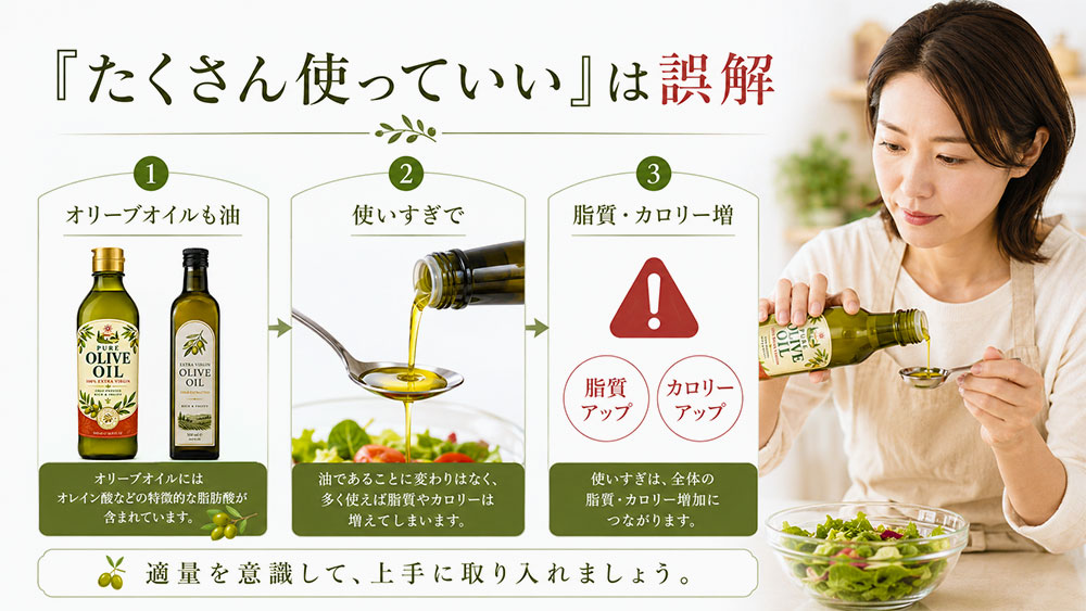 「オリーブオイルならたくさん使っていい」は間違い