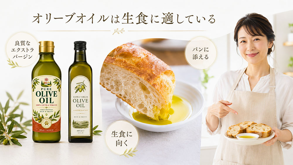 オリーブオイルは生食に適している