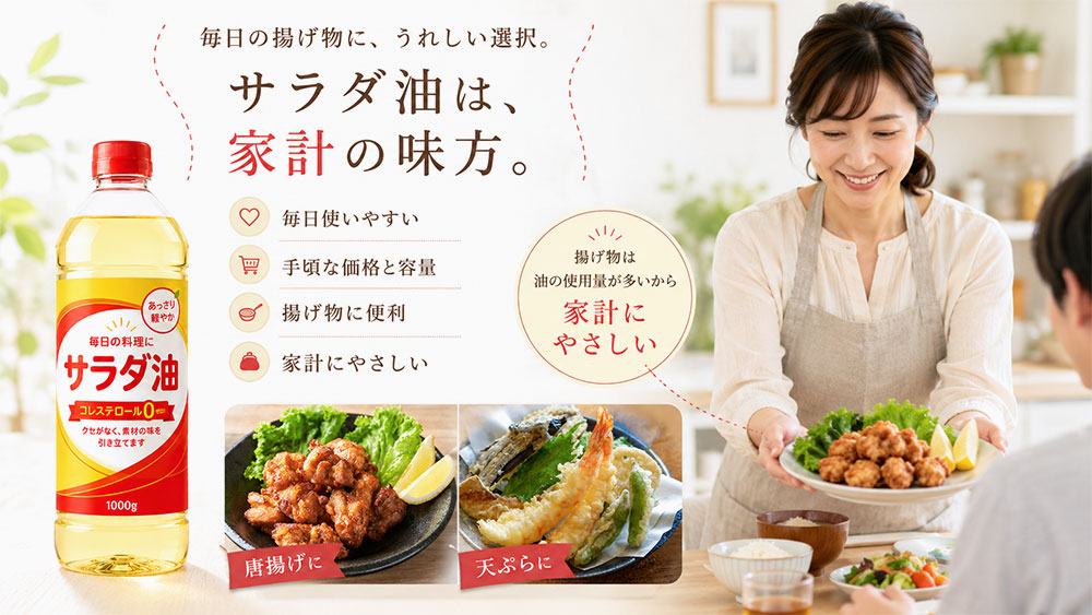 サラダ油は日常使いしやすい価格帯が多い