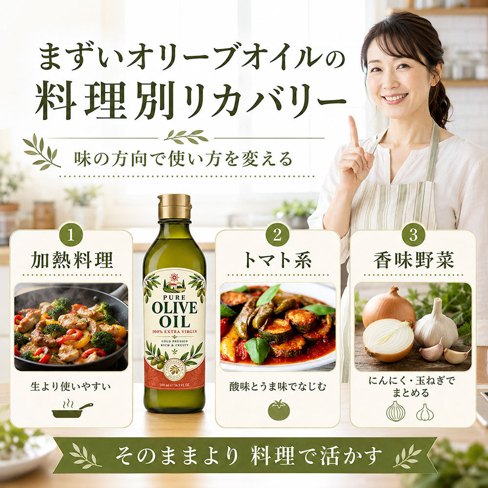 元料理人目線で見るまずいオリーブオイルの料理別リカバリー