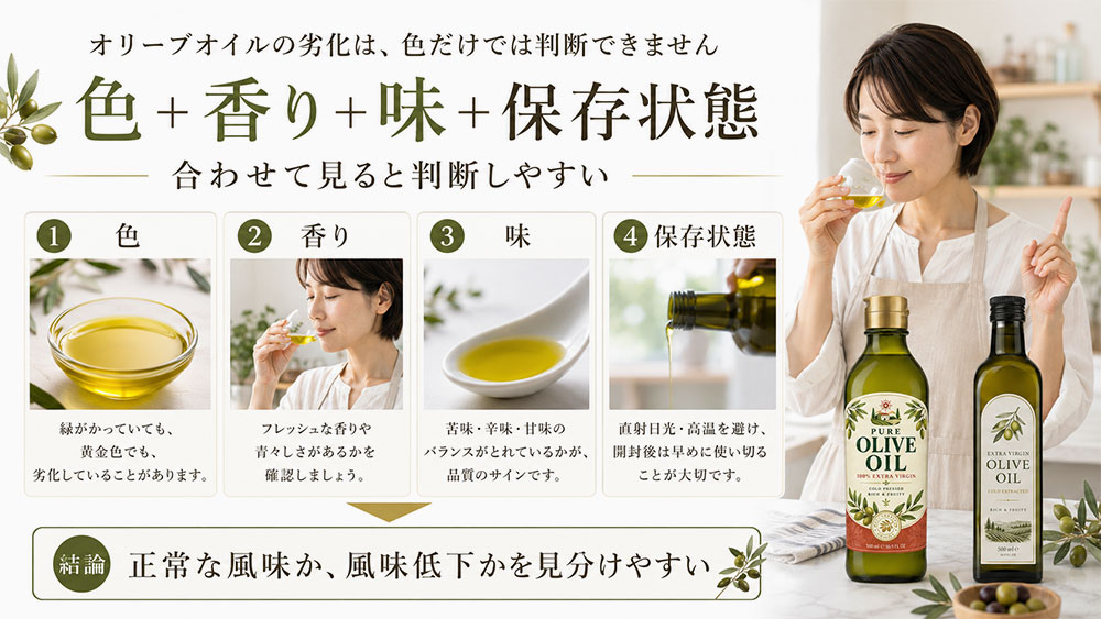 色・香り・味で見る劣化の見分け方