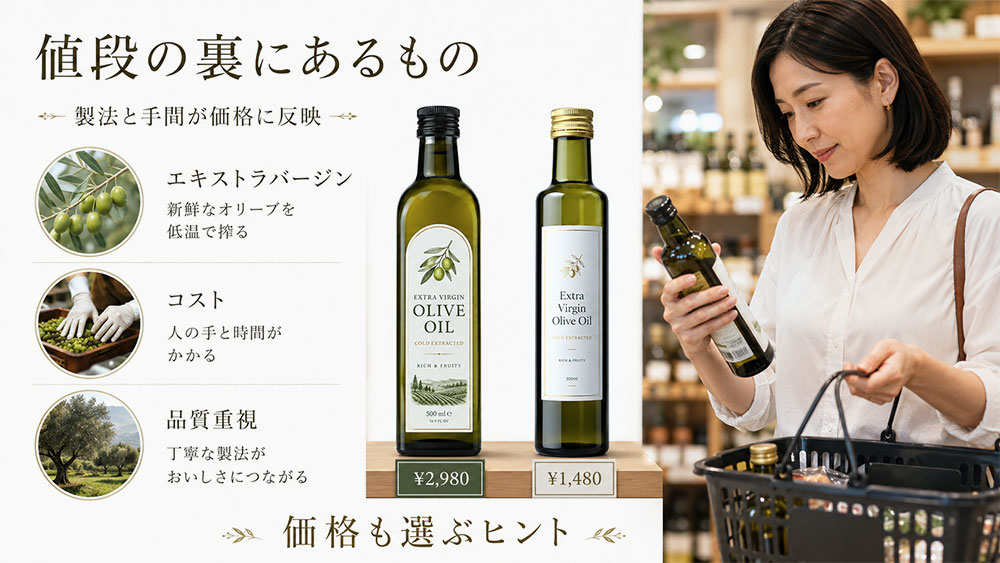 オリーブオイルの価格と品質の関係
