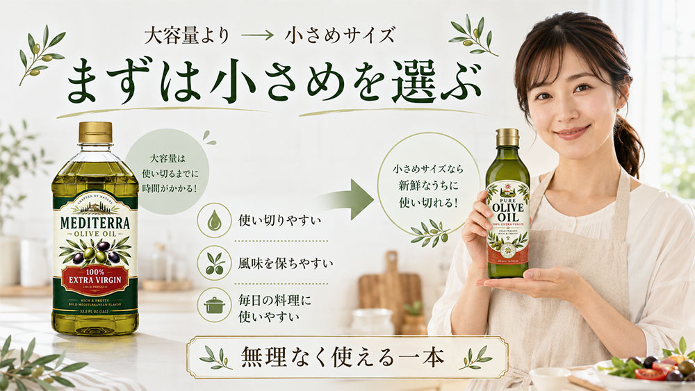 大容量より使い切れる小さめサイズを選ぶ