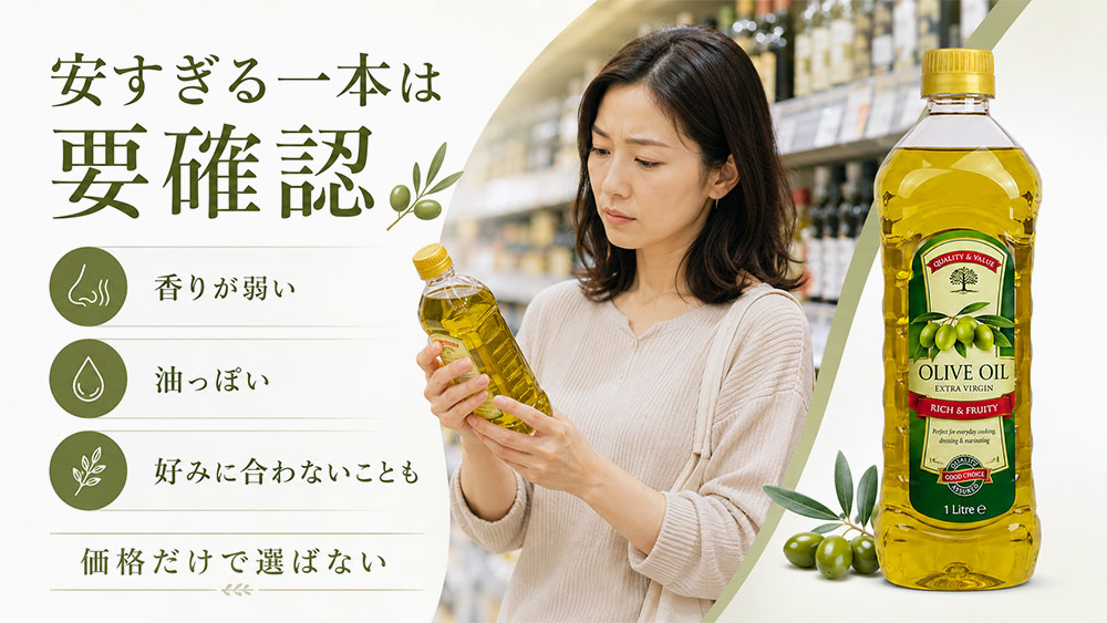 安すぎるオリーブオイルを選ぶときの注意点