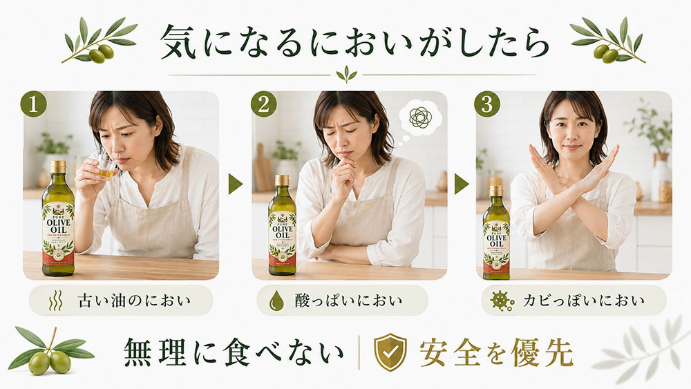 酸化したオリーブオイルを無理に食べない