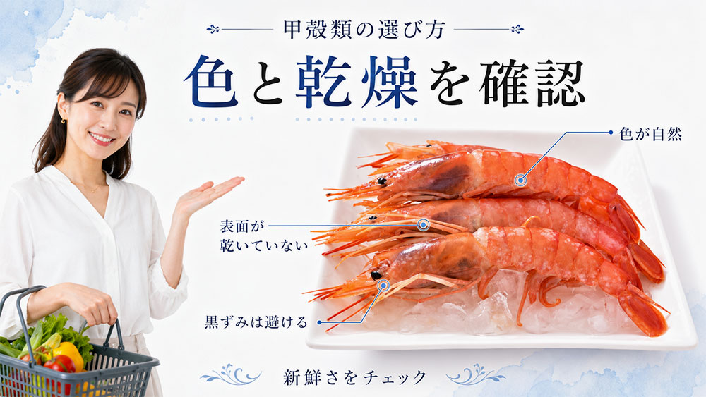 甲殻類は色・乾燥をみる