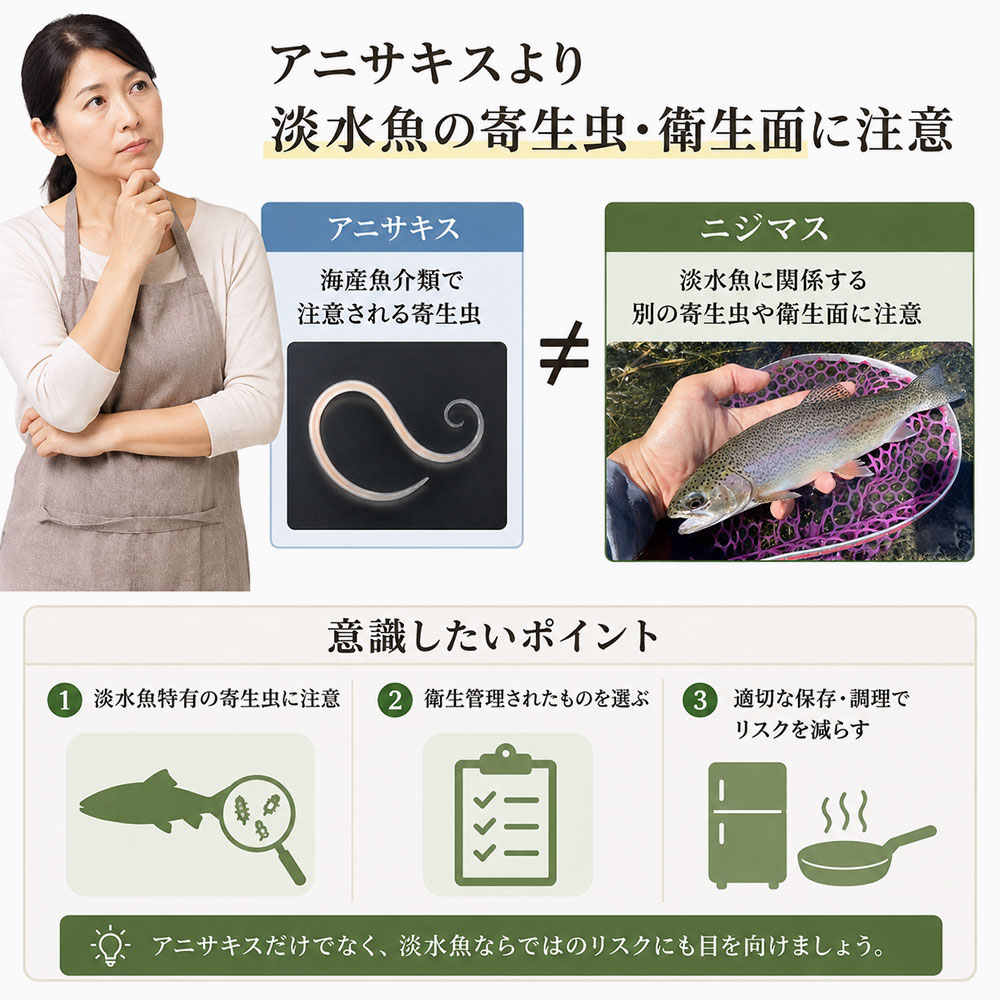 ニジマスにアニサキスはいる？淡水魚で注意したい寄生虫