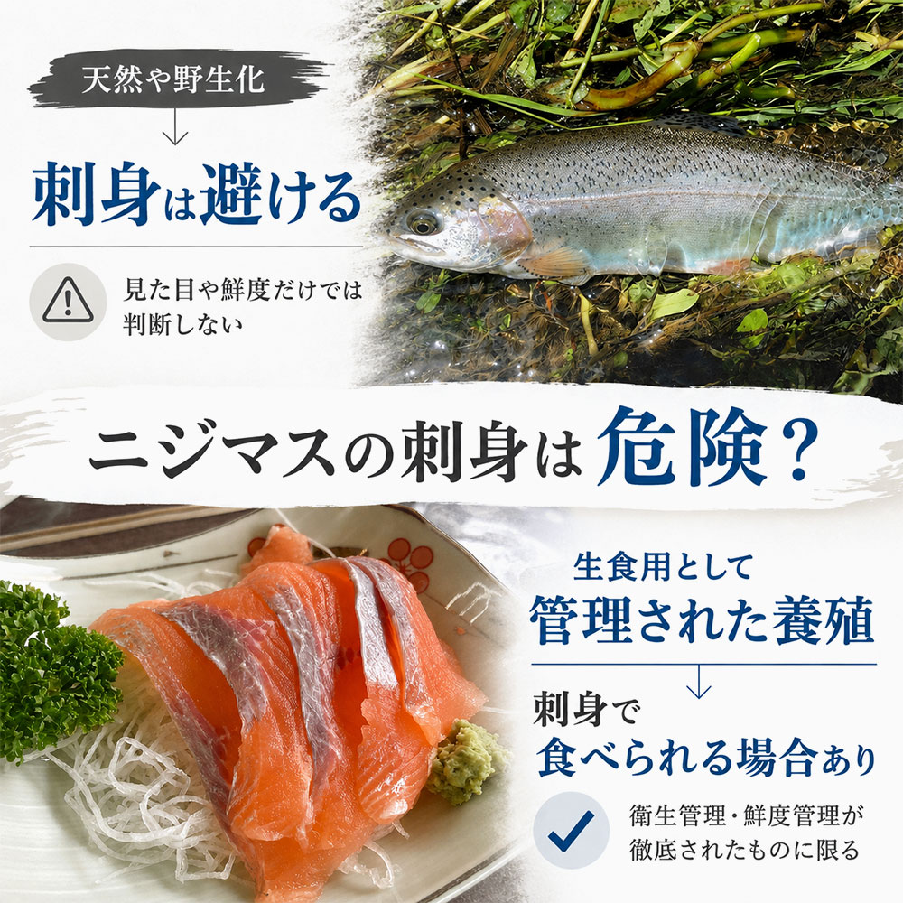 ニジマスの刺身は危険？