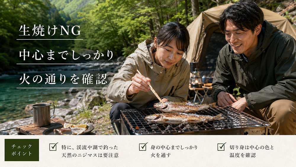生焼けを避けて中心までしっかり火を通す