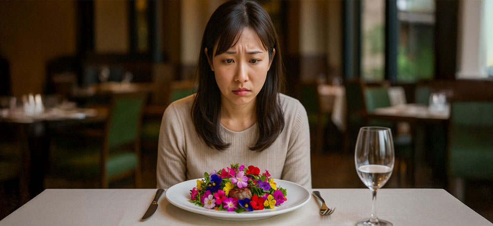 料理の味ではなく、「花がすごかったなあ」という印象