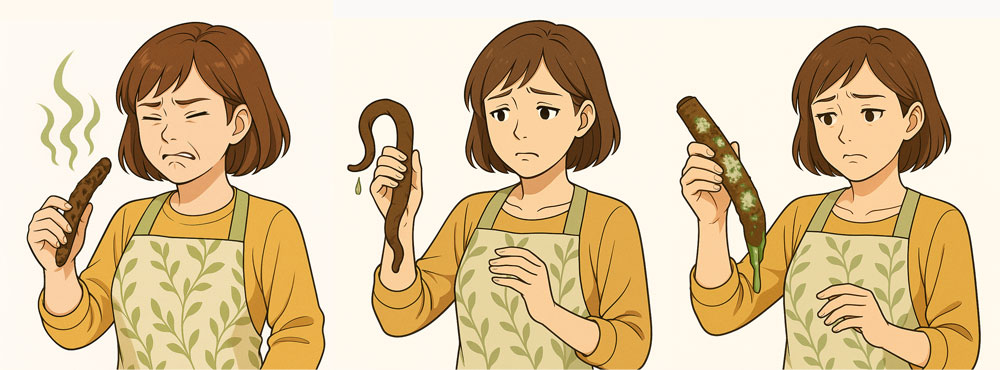 腐敗しているごぼうの特徴