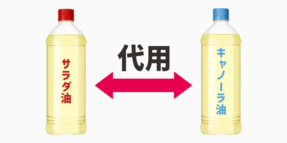 サラダ油とキャノーラ油は代用できる？