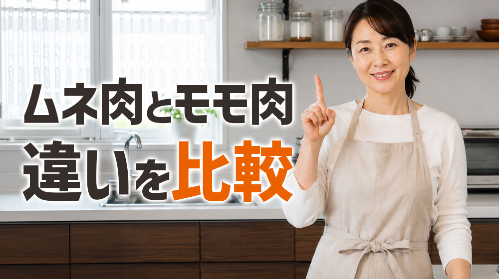 鶏のムネ肉とモモ肉の違いを一目で比較