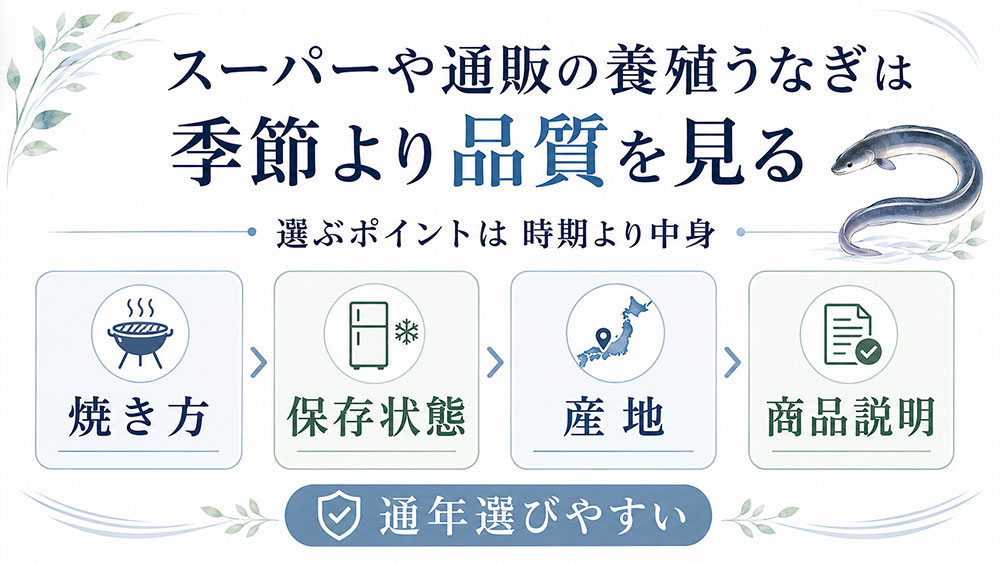 スーパーや通販の養殖うなぎは季節より品質を見る
