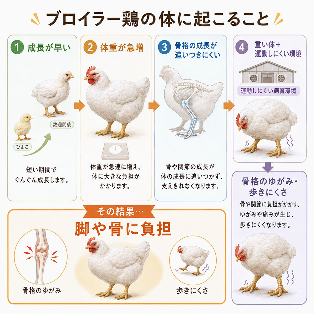 骨や足の発達が体重に追いつきにくい
