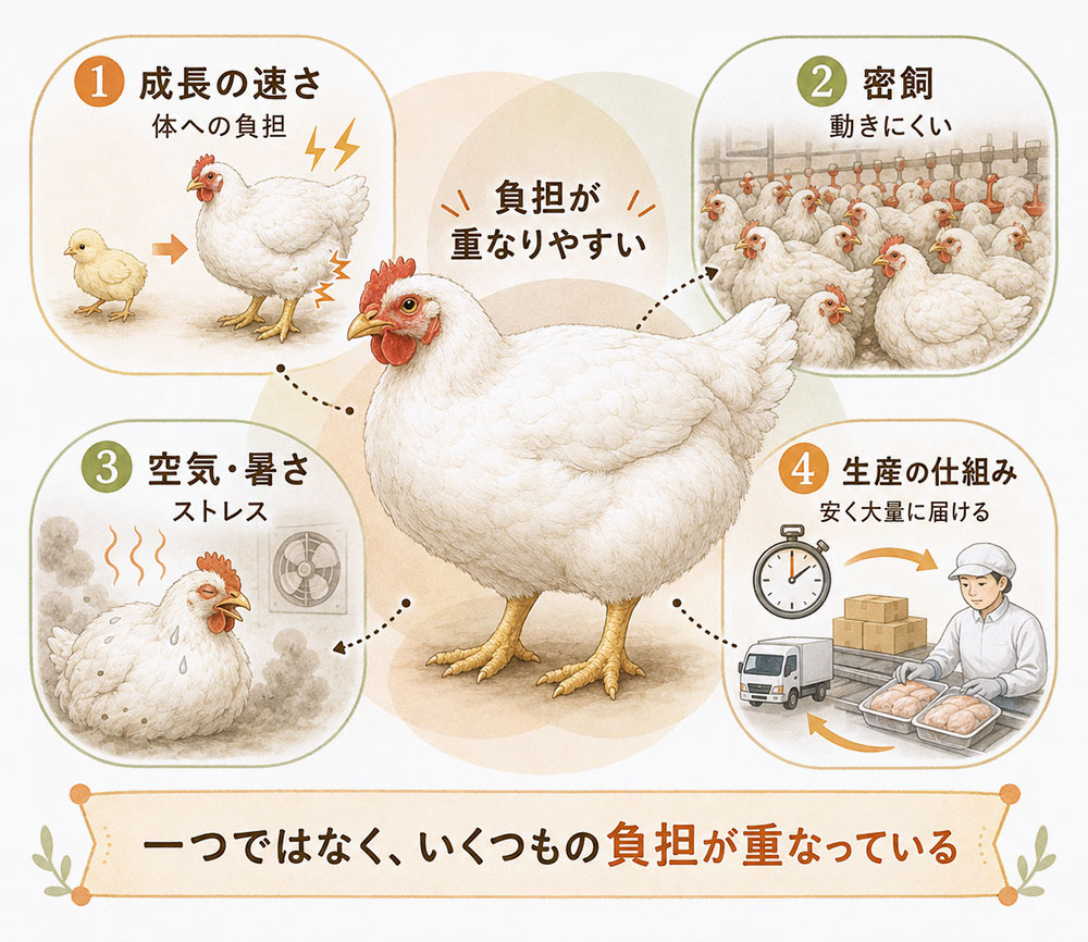 ブロイラーがかわいそうと言われる理由を一覧で確認