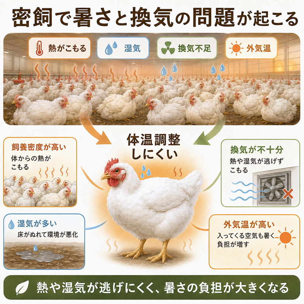 暑さや換気不足で体温調整が難しくなる場合がある