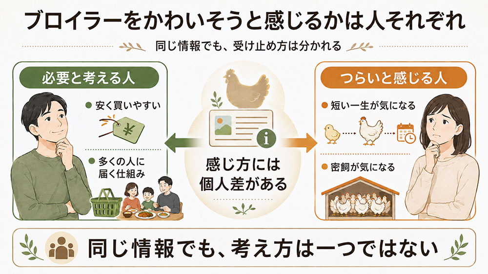 かわいそうと感じる理由には個人差がある
