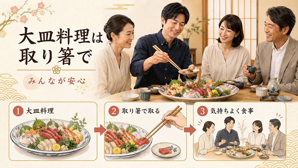 大皿料理は取り箸を使う