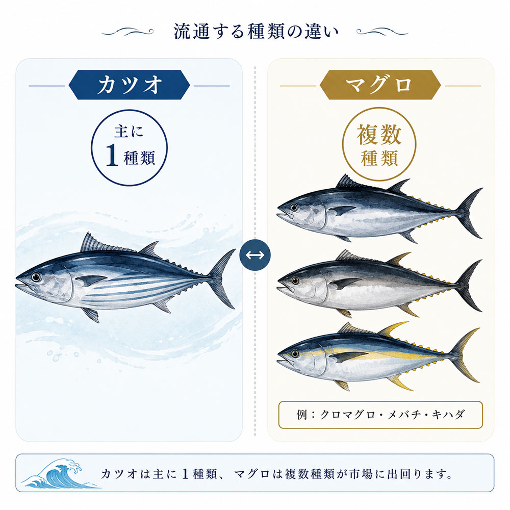 日本で消費されているカツオとマグロの種類