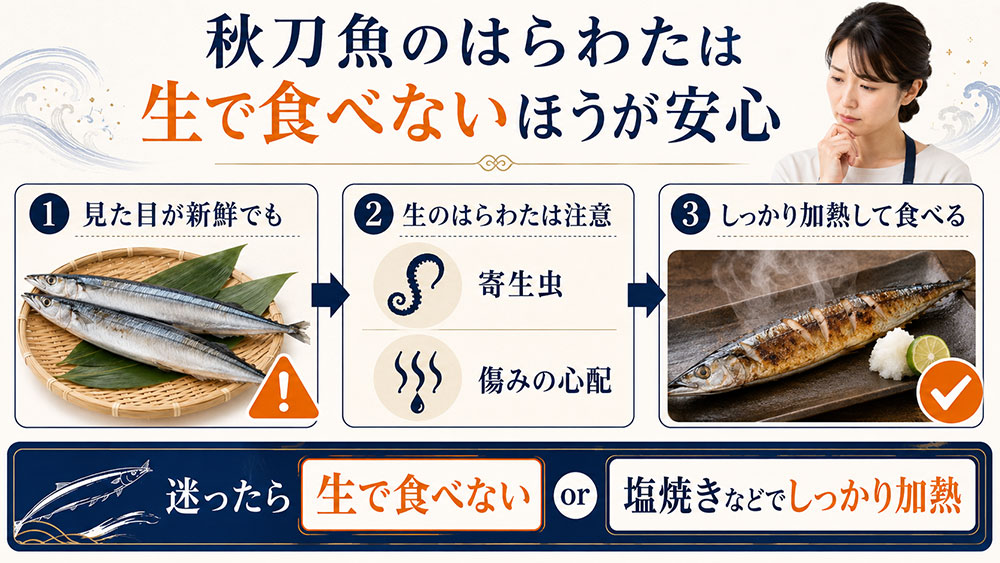 生のはらわたは食べないほうがよい