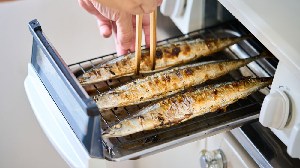 中までしっかり火を通して焼く